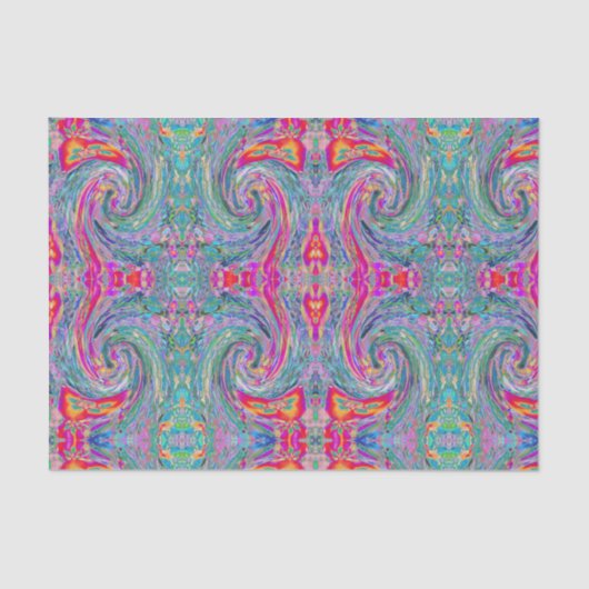 Abstracte Floral Psychedelic Rainbow Waves of Colo Tissuepapier (Voorkant)