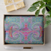 Abstracte Floral Psychedelic Rainbow Waves of Colo Tissuepapier (Geschenk)