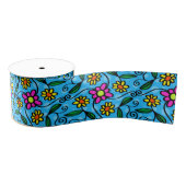 Abstracte Floral Ribbon Grosgrain Lint (Spoel)