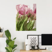 Abstracte Floral - Roze Tulpen 4 Poster (Thuiskantoor)