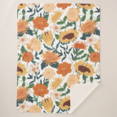 Abstracte Floral Sherpa Fleece Deken (Voorkant)
