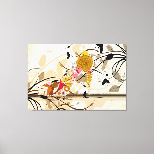 Abstracte Floral Shoe Wrapped Canvas Afdruk (Voorkant)