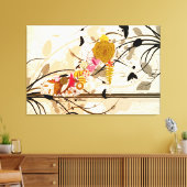 Abstracte Floral Shoe Wrapped Canvas Afdruk (Insitu (Woonkamer))