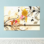 Abstracte Floral Shoe Wrapped Canvas Afdruk (Insitu (Houten vloer))