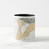 Abstracte Floral Sketch met Tan Background Mok (Midden)