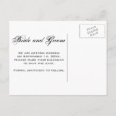 Abstracte Floral slaat de datum op Aankondigingskaart (Achterkant)