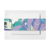 ABSTRACTE FLORAL STAR Bat Mitzvah Envelope Band Uitnodigingen Wikkel (Voorkant Voorbeeld)