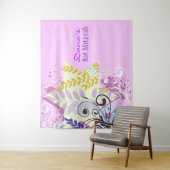 ABSTRACTE FLORAL STAR Bat Mitzvah Foto Op Achtergr Wandkleed (In situ)