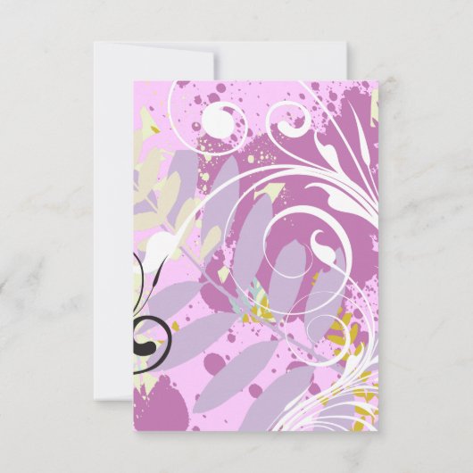 ABSTRACTE FLORAL STAR Bat Mitzvah Reception Kaart (Achterkant)