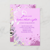 ABSTRACTE FLORAL STAR Bat Mitzvah Reception Kaart (Voorkant / Achterkant)