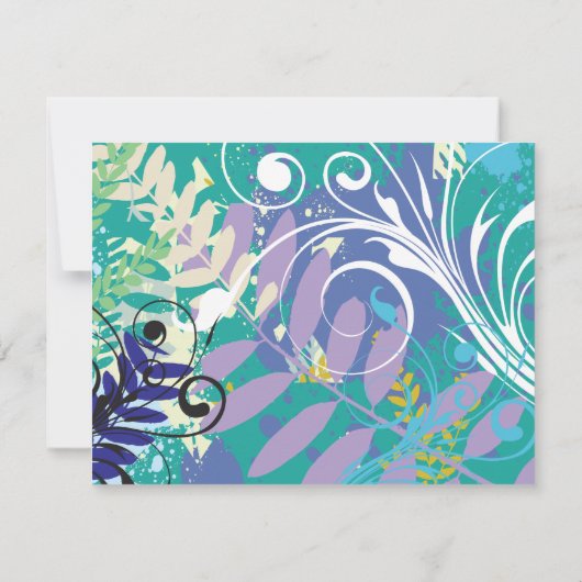 ABSTRACTE FLORAL STAR Bat Mitzvah Reply RSVP Card (Achterkant)
