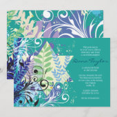 ABSTRACTE FLORAL STAR-in aqua Kaart (Voorkant / Achterkant)