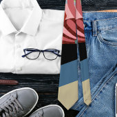 Abstracte Floral Striped Special Stropdas