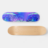Abstracte Floral Swirl Blue Paars Girly Gifts Skateboard (Horizontaal)