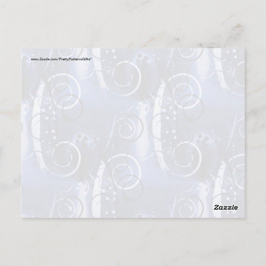 Abstracte Floral Swirl Indigo Blue Girly Gifts Briefkaart (Achterkant)