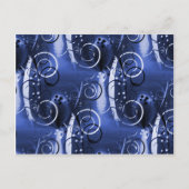 Abstracte Floral Swirl Indigo Blue Girly Gifts Briefkaart (Voorkant)