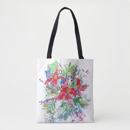 Abstracte Floral Tote Bag (Voorkant)
