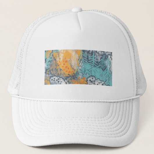 abstracte floral Trucker Hat Pet (Voorkant)