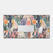 Abstracte Floral Vase Art Design in Warme Pastels Bureaumat (Keyboard & Muis)