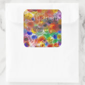 Abstracte Floral Vierkante Sticker (Tas)