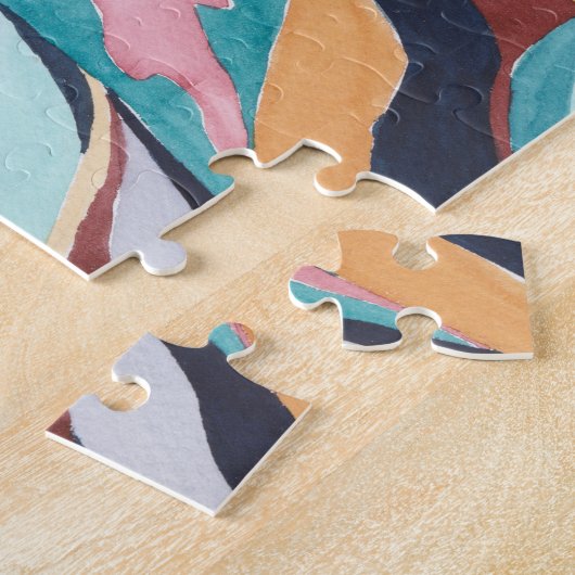 Abstracte Floral Waterverf Art Jigzaag Puzzle Legpuzzel (Zijkant)