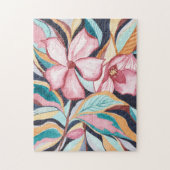 Abstracte Floral Waterverf Art Jigzaag Puzzle Legpuzzel (Verticaal)