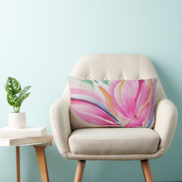 Abstracte Floral Waterverf Roze Kussen