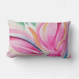 Abstracte Floral Waterverf Roze Kussen