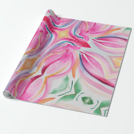 Abstracte Floral Waterverf schilderen Cadeaupapier