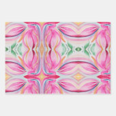 Abstracte Floral Waterverf schilderen Inpakpapier Vel (Voorkant 3)