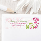 Abstracte Floral Wedding Retouradreslabels Etiket (Insitu)