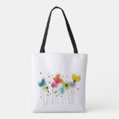 Abstracte Floral Whimsical Waterverf Wildflower Tote Bag (Achterkant)