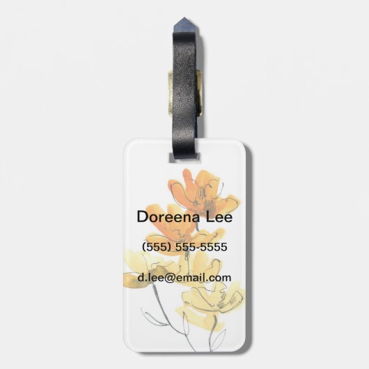 Abstracte florale achtergrond bagagelabel (Achterkant verticaal)