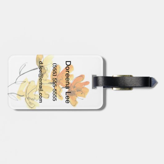 Abstracte florale achtergrond bagagelabel (Achterkant horizontaal)