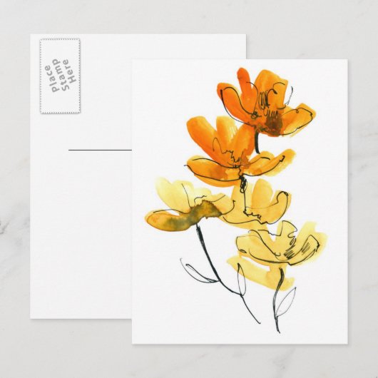 Abstracte florale achtergrond briefkaart (Voorkant / Achterkant)