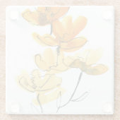 Abstracte florale achtergrond glazen onderzetter (Achterkant)