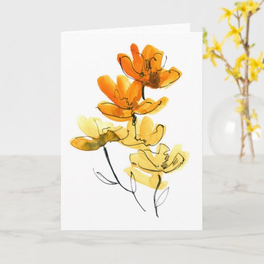 Abstracte florale achtergrond kaart (Gele Bloem)