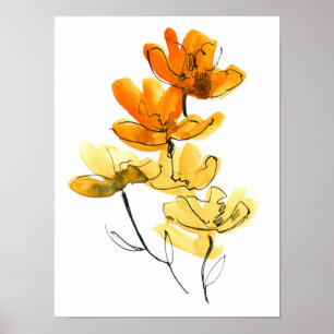 Abstracte florale achtergrond poster