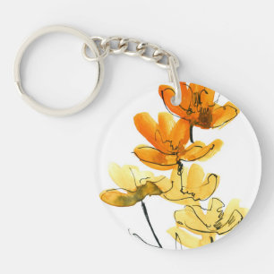 Abstracte florale achtergrond sleutelhanger