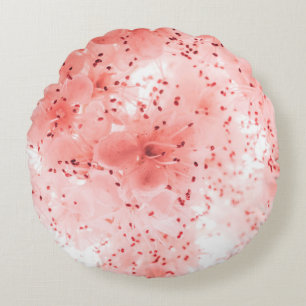 Abstracte florale achtergrond van roze bloemen in  rond kussen