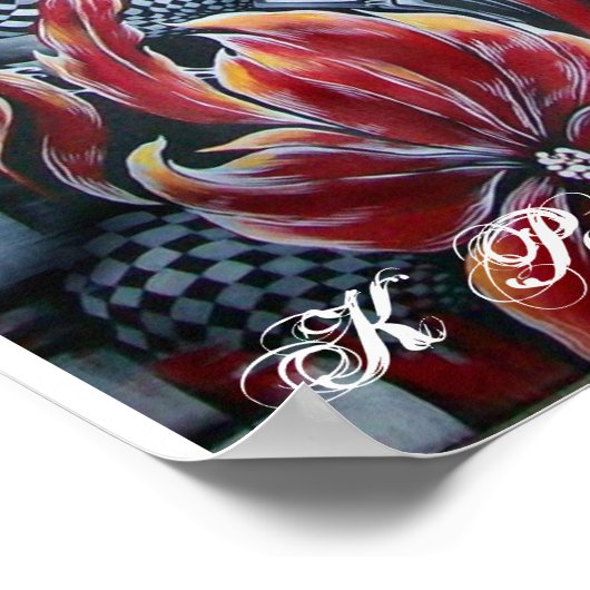 Abstracte florale afdruk poster (Hoek)