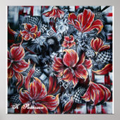 Abstracte florale afdruk poster (Voorkant)