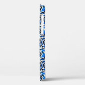 Abstracte florale, blauwe, zwarte en beige mode t Case-Mate iPhone case (Achterkant / Links)