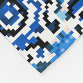 Abstracte florale, blauwe, zwarte en beige mode t fleece deken (Hoek)