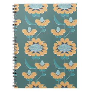 abstracte florale flora met retro-stijl naadloos p notitieboek