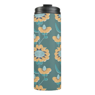 abstracte florale flora met retro-stijl naadloos p thermosbeker