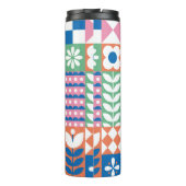 Abstracte florale kaart. Naadloos folklore-patroon Thermosbeker (Achterkant)