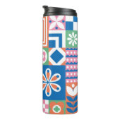 Abstracte florale kaart. Naadloos folklore-patroon Thermosbeker (Geroteerd rechts)