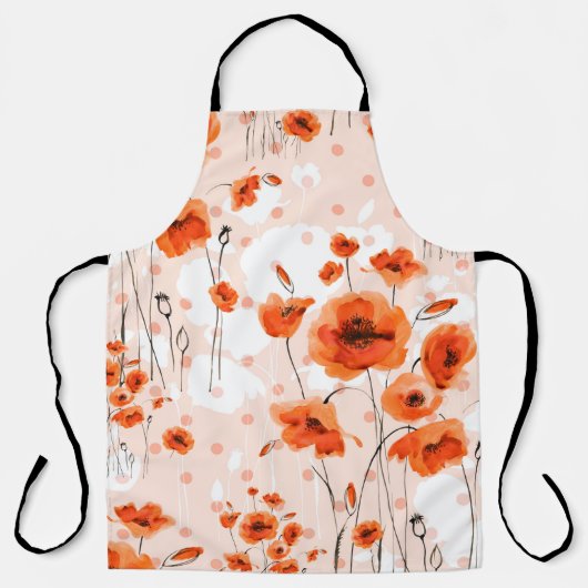 Abstracte florale naadloos patroon geschilderd met schort (Voorkant)