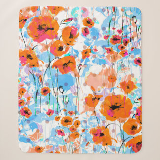 Abstracte florale naadloos patroon geschilderd met sherpa deken